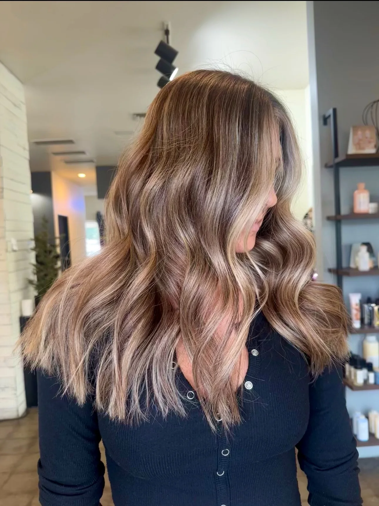Dimensional brunette balayage created by Rachel Charles