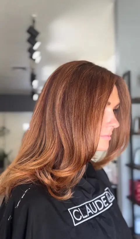 Color correction by Rachel Charles — rescuing previous color and rebuilding tone from the ground up. Phoenix Redken-Certified Colorist.