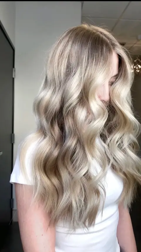 Hand-painted blonde balayage with soft, lived-in grow-out — Phoenix blonde specialist Rachel Charles.